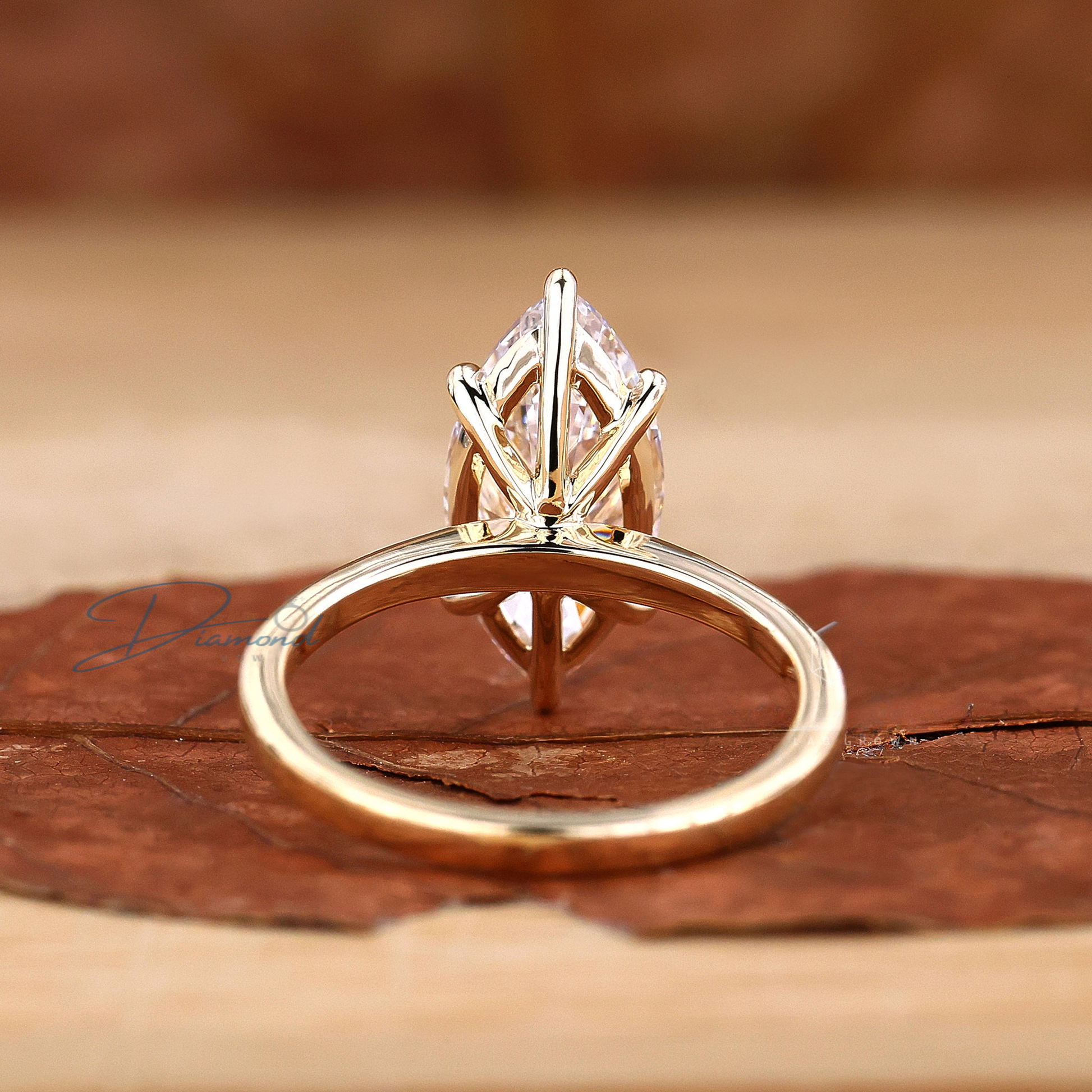 Marquise Solitaire Ring - Gold Solitaire Style