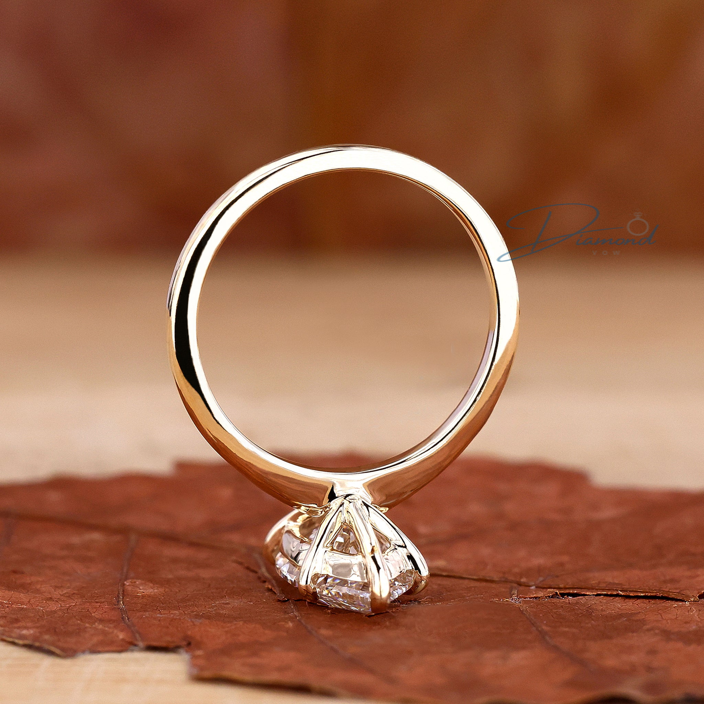 Marquise Solitaire Ring - Gold Solitaire Style