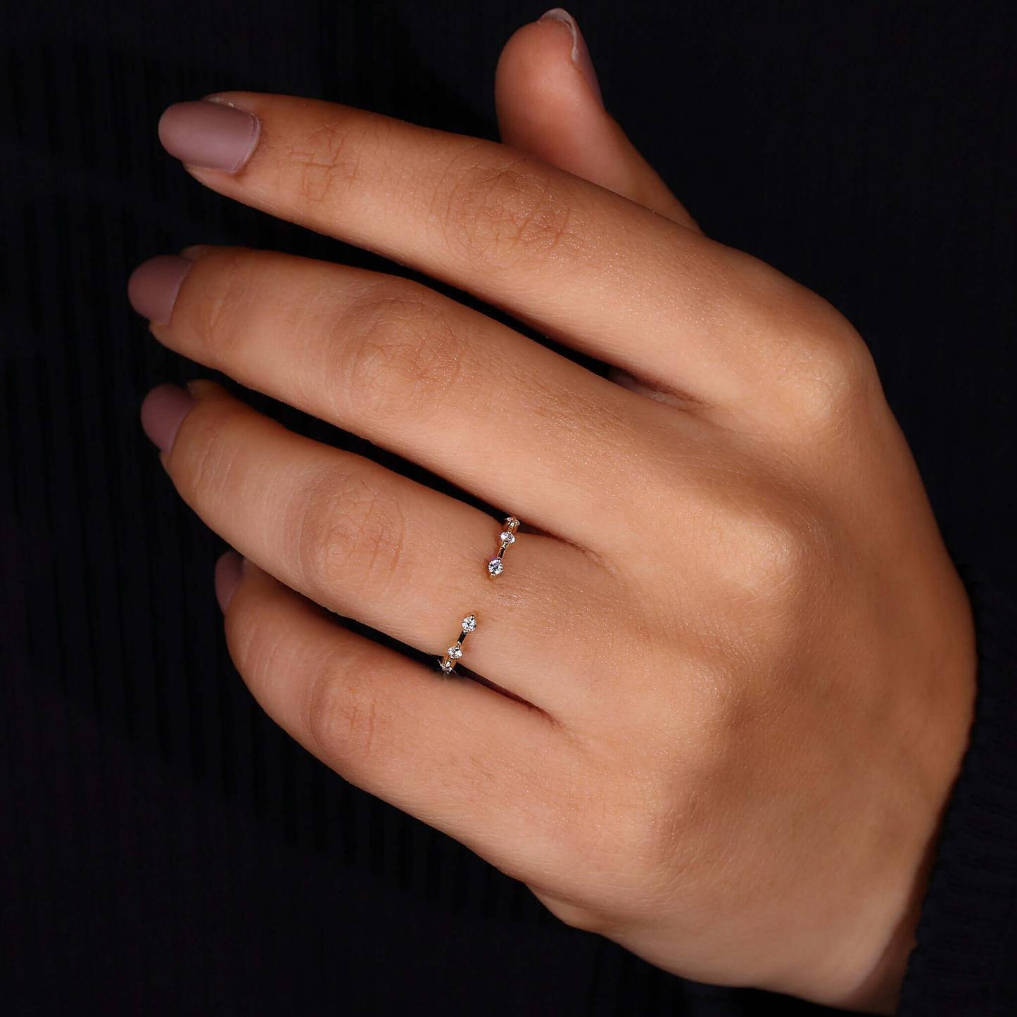 Open Gap Round Lab Grown Diamond Wedding Band for Women