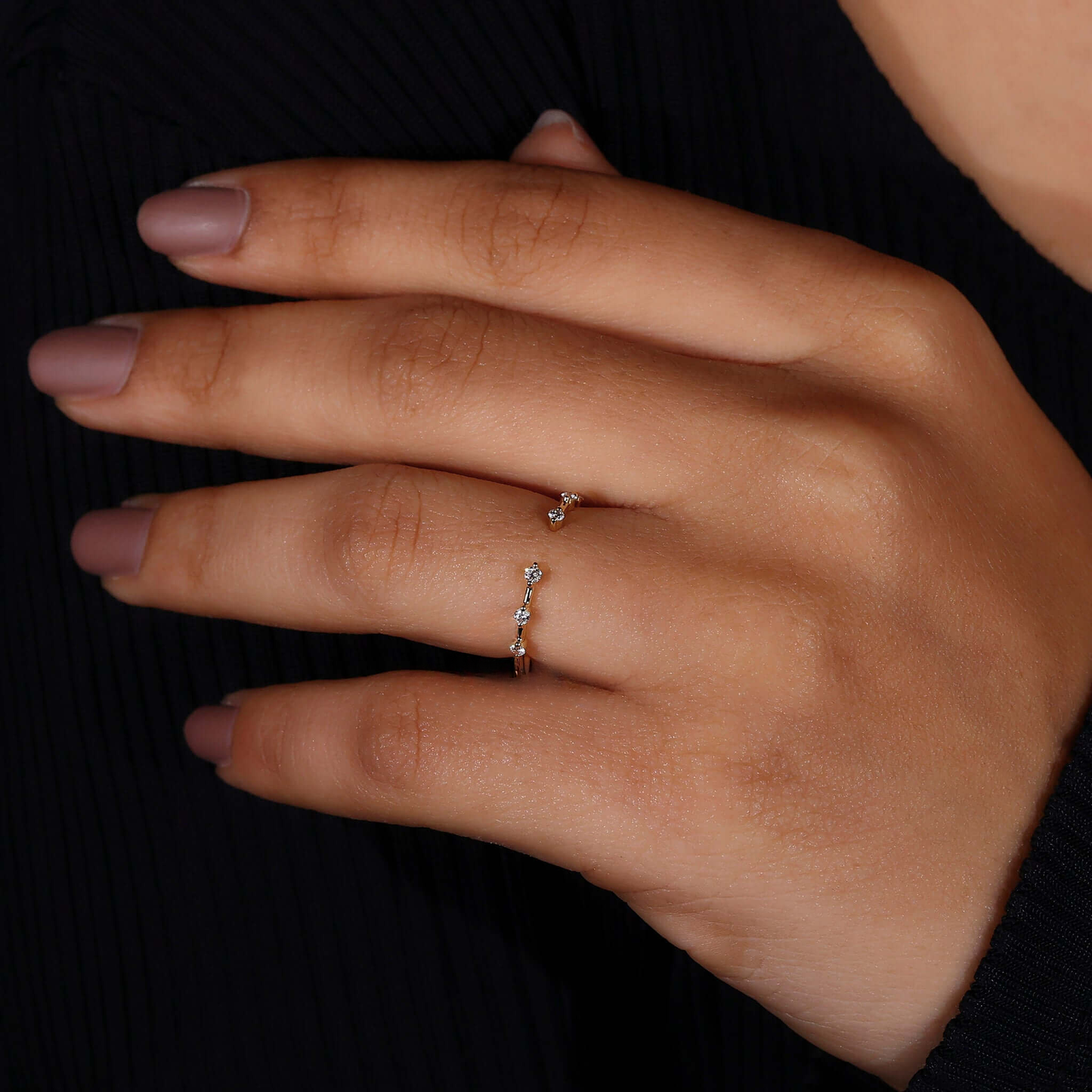 Open Gap Round Lab Grown Diamond Wedding Band for Women