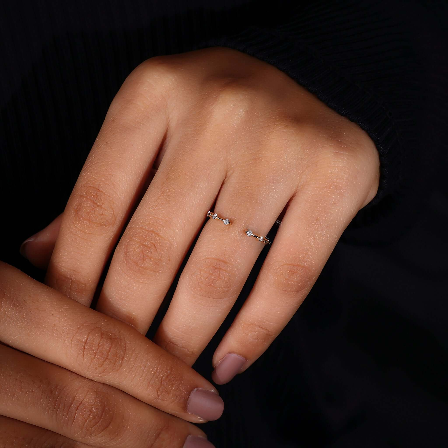 Open Gap Round Lab Grown Diamond Wedding Band for Women