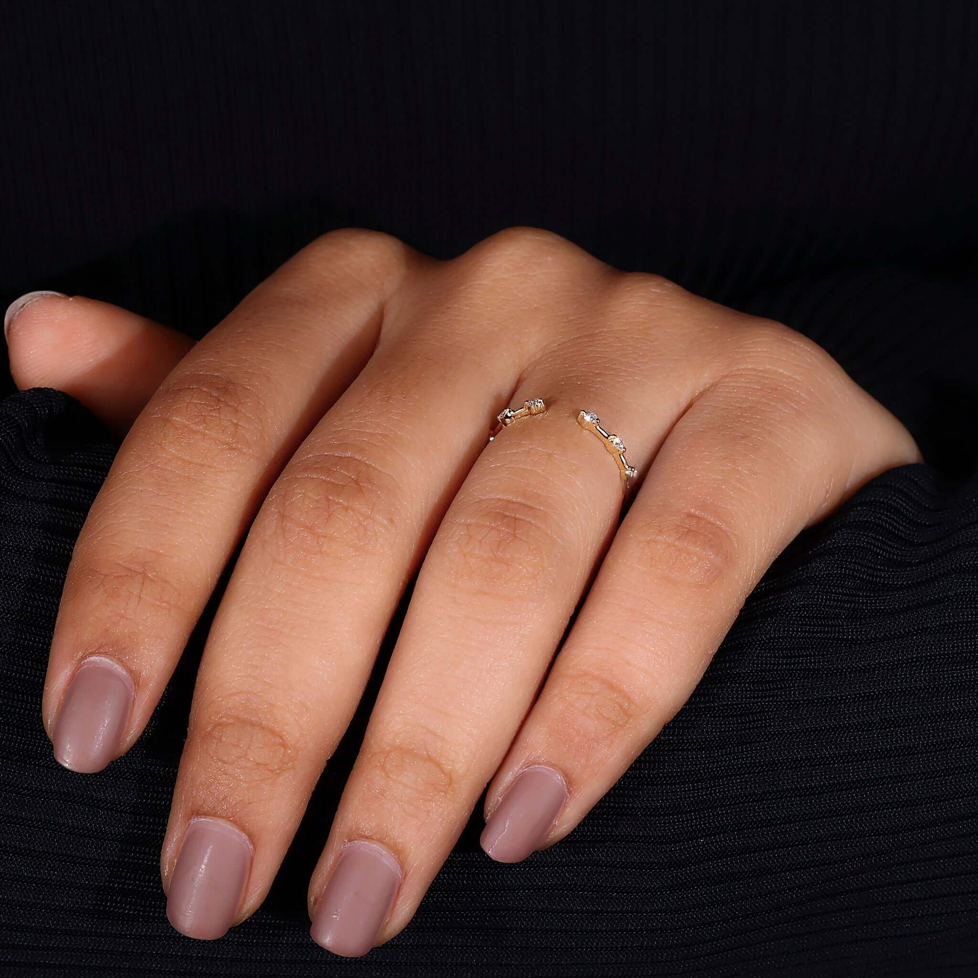 Open Gap Round Lab Grown Diamond Wedding Band for Women