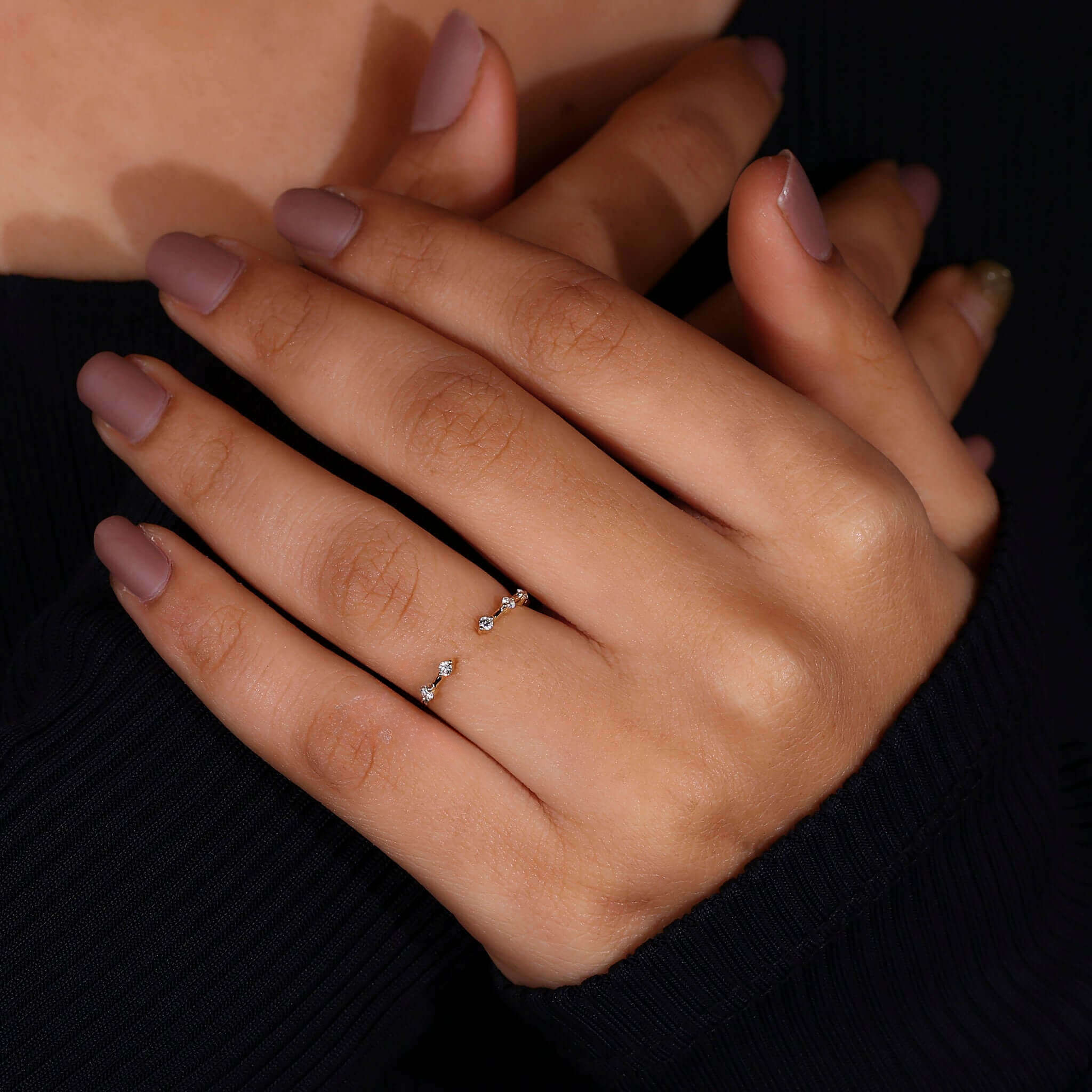 Open Gap Round Lab Grown Diamond Wedding Band for Women