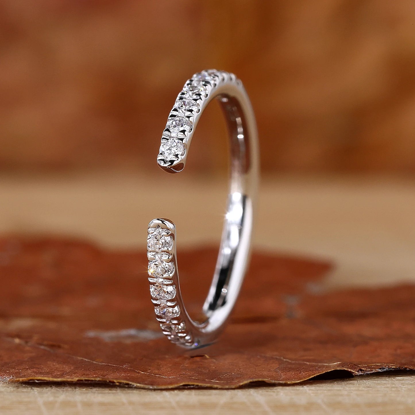 Open-Style Wedding Band Featuring a Round Diamond
