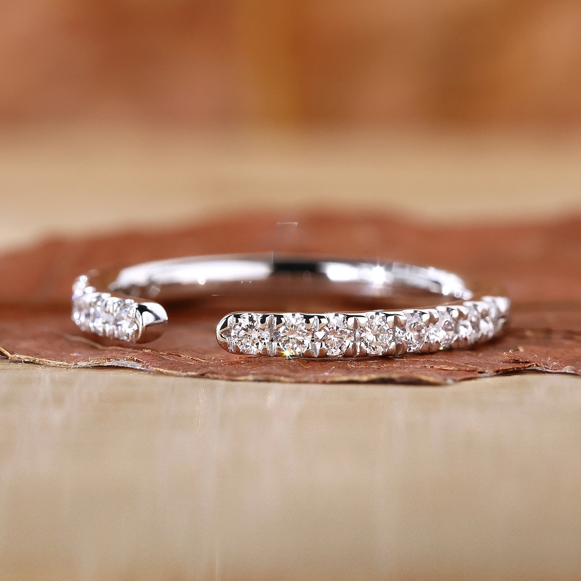 Open-Style Wedding Band Featuring a Round Diamond