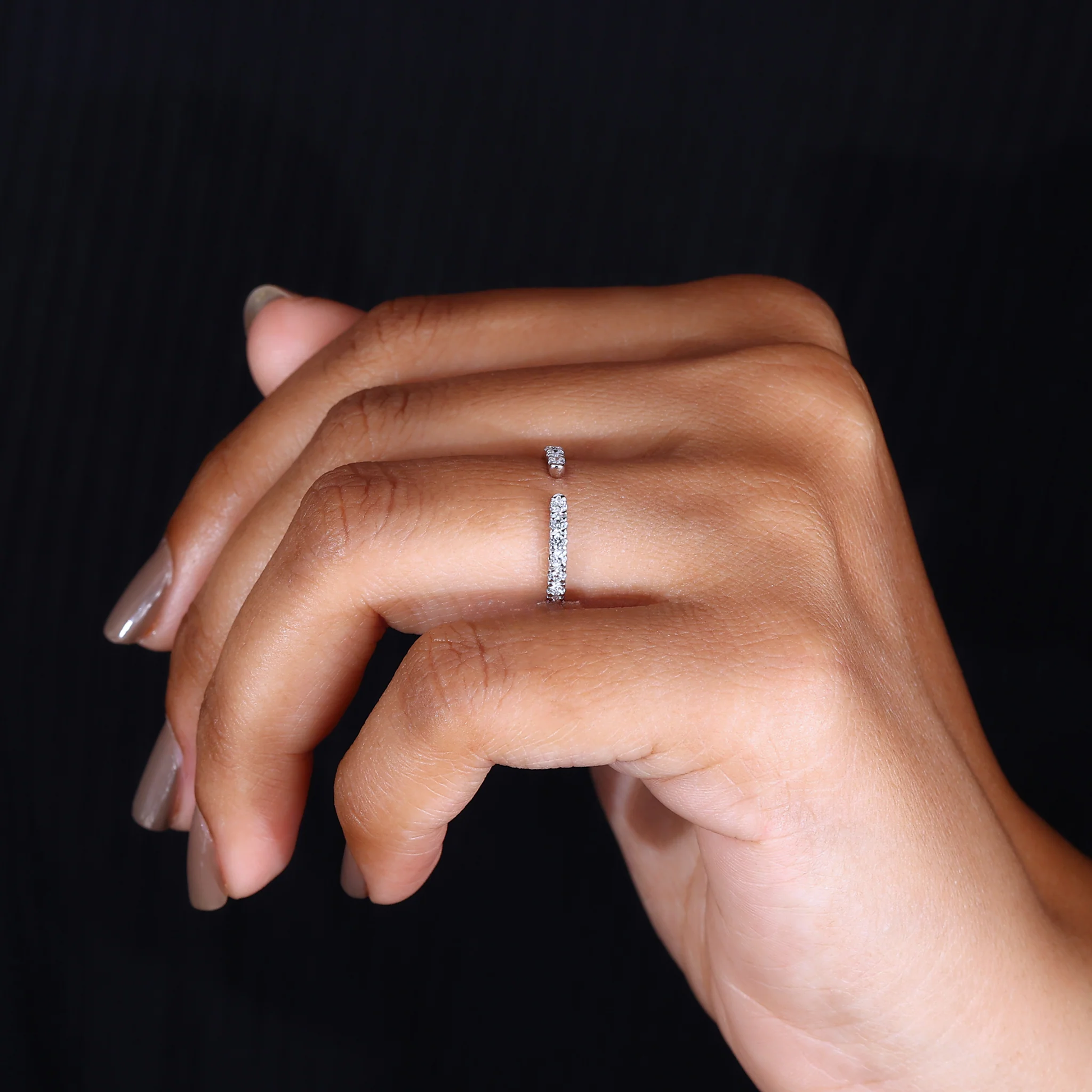 Open-Style Wedding Band Featuring a Round Diamond