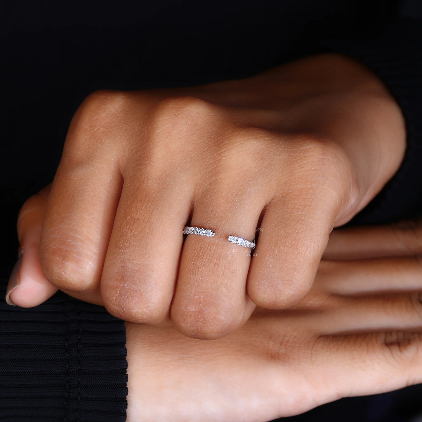 Open-Style Wedding Band Featuring a Round Diamond