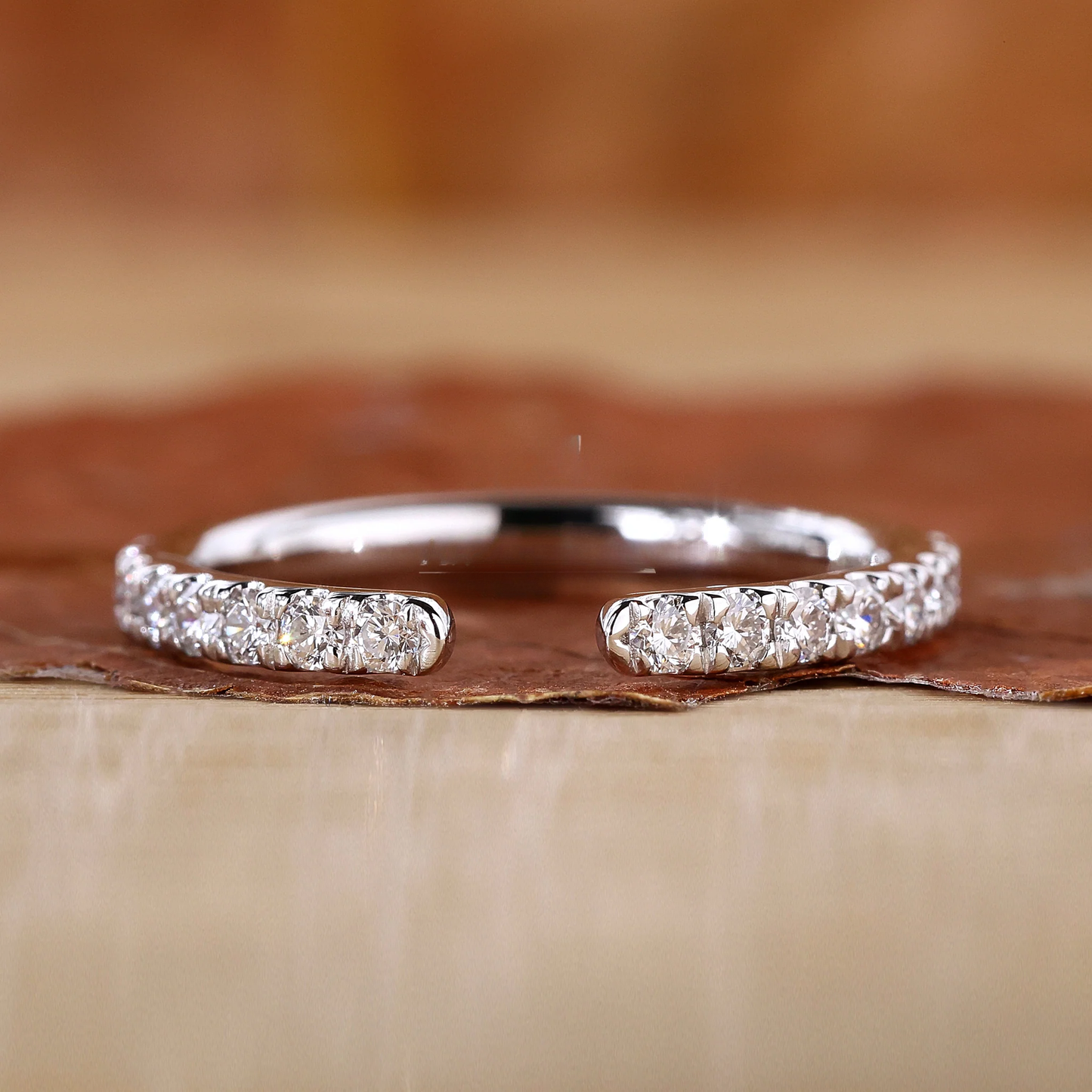 Open-Style Wedding Band Featuring a Round Diamond
