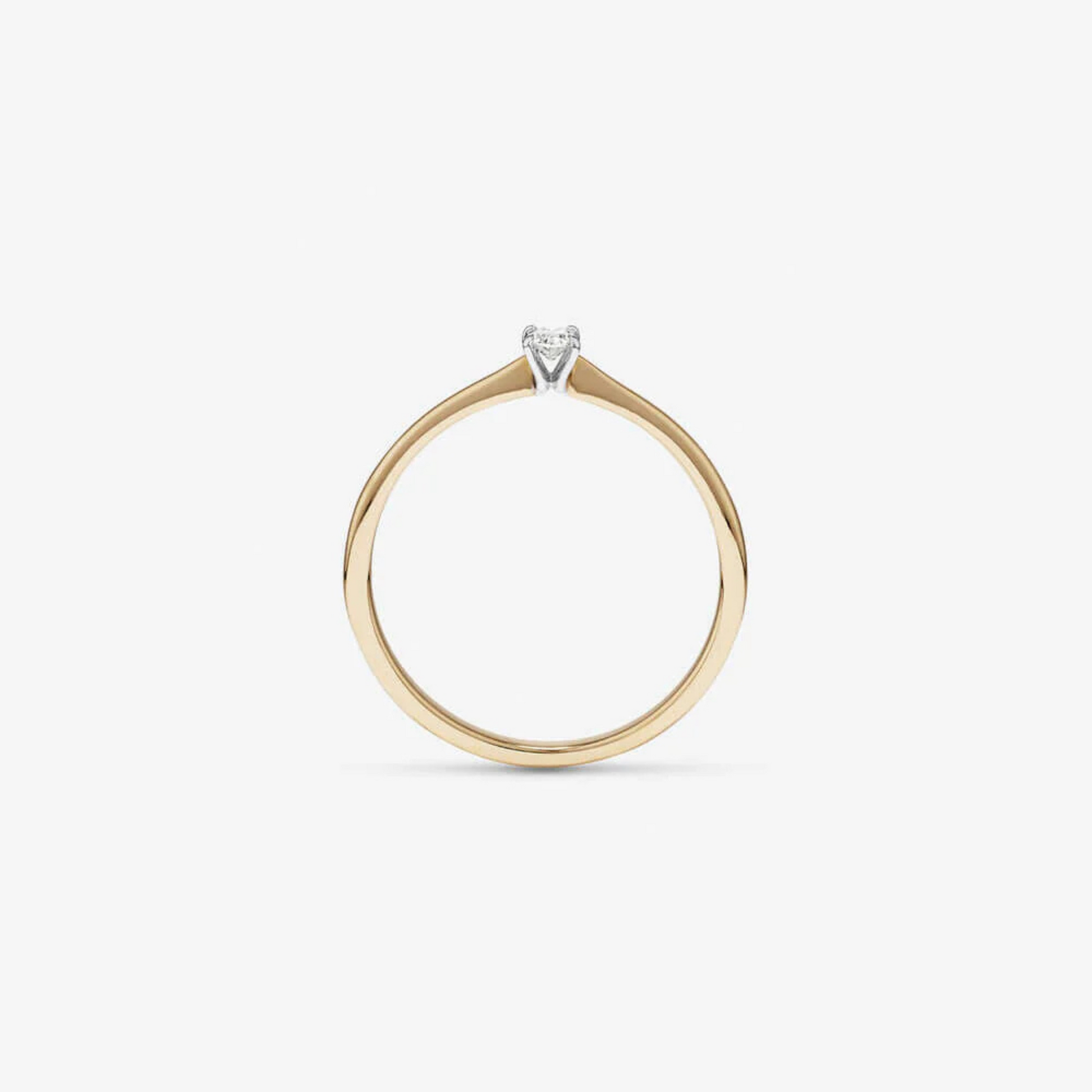 Oval Cut Diamond Solitaire Promise Ring in 14kt Yellow and White Gold