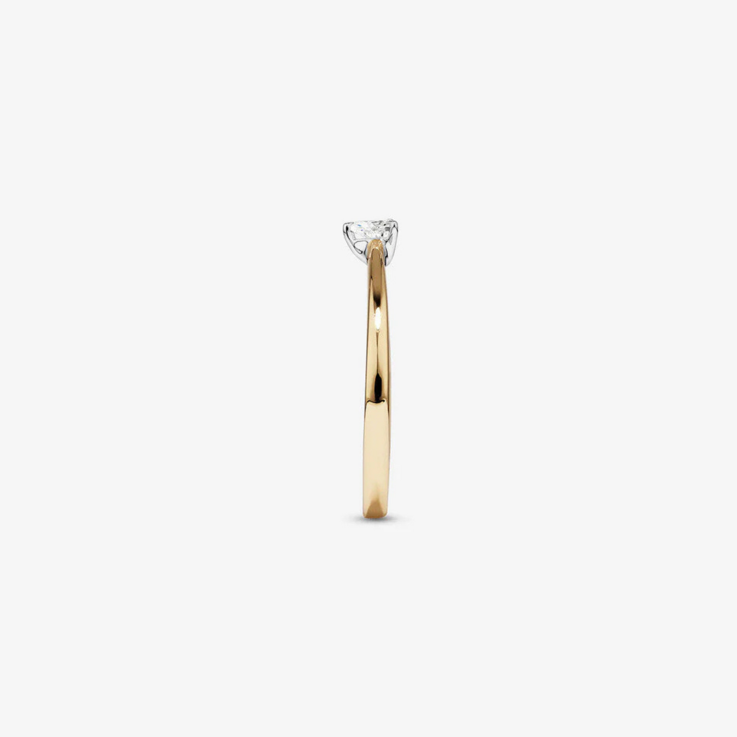 Pear Cut Diamond Solitaire Promise Ring in 14kt Yellow and White Gold