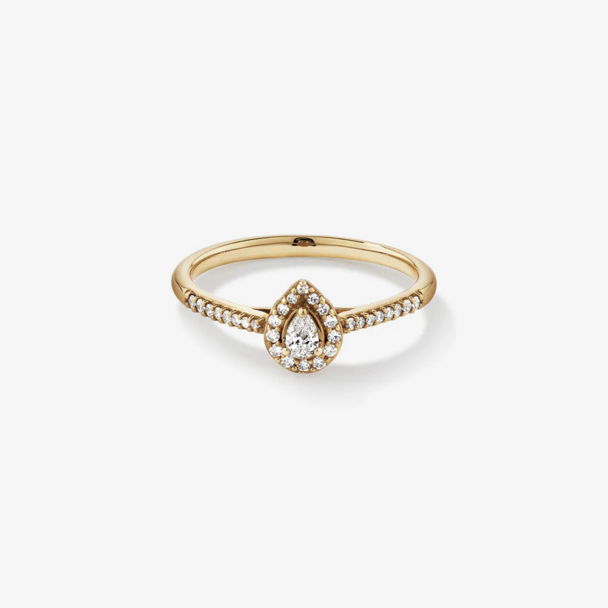 Pear Engagement Ring with .20TW of Diamonds in 10k Yellow Gold