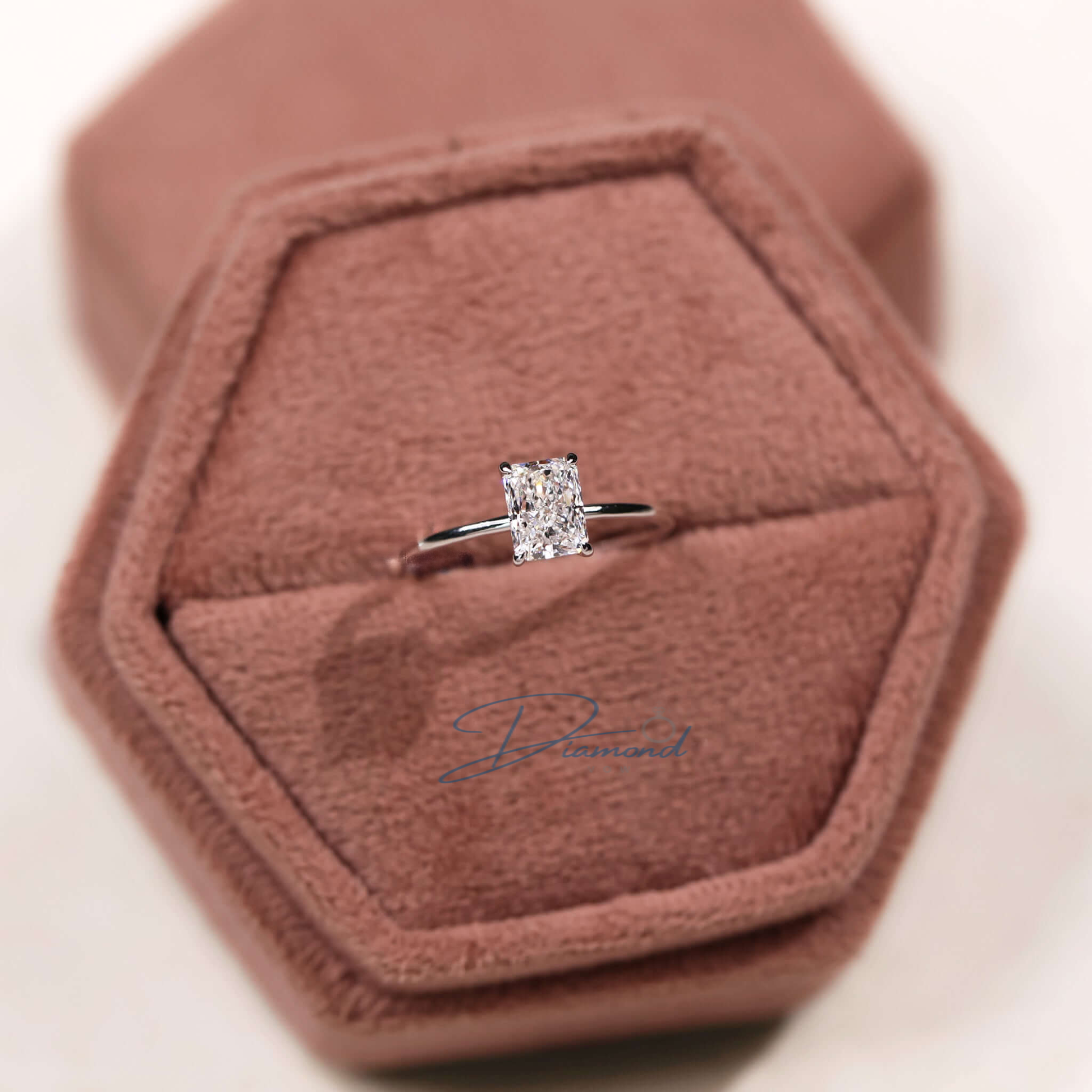 Radiant Cut Lab Grown Diamond Solitaire Engagement Ring