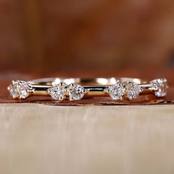 Round Brilliant Cut Floating Bubble Diamond Wedding Band