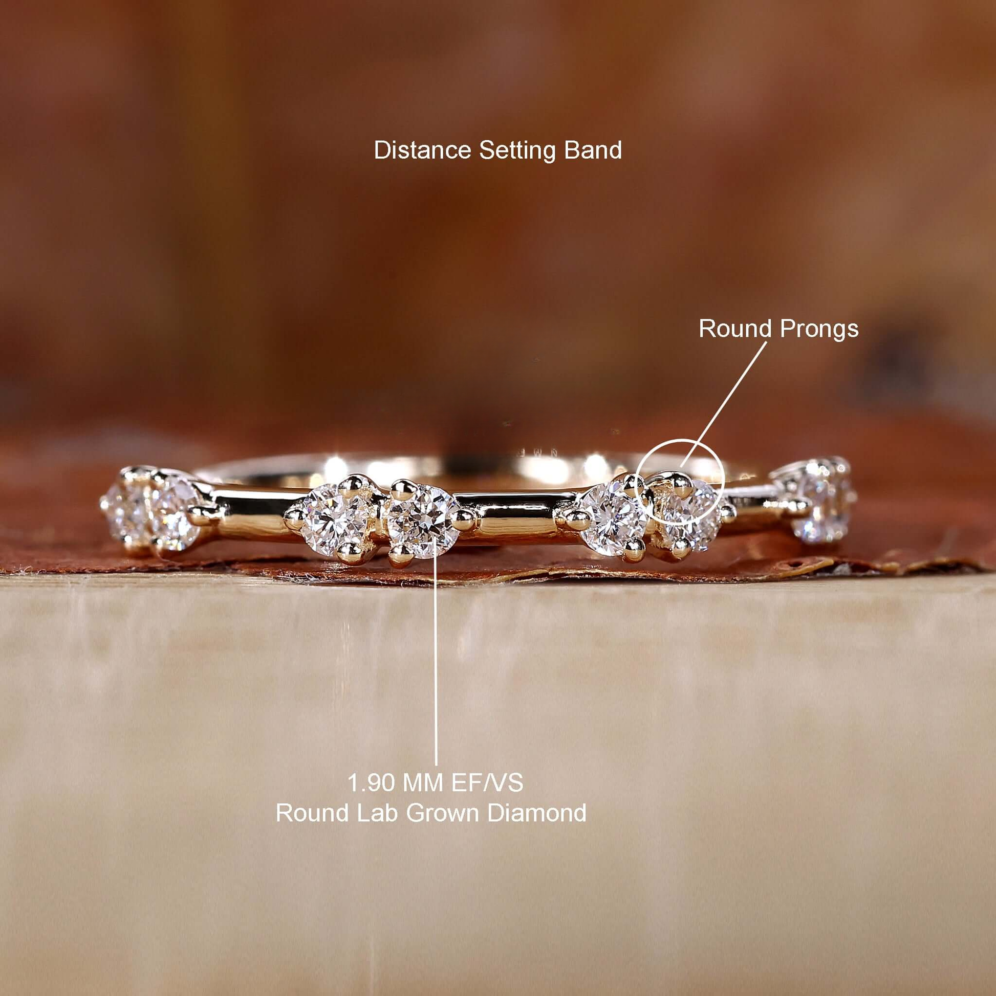 Round Brilliant Cut Floating Bubble Diamond Wedding Band