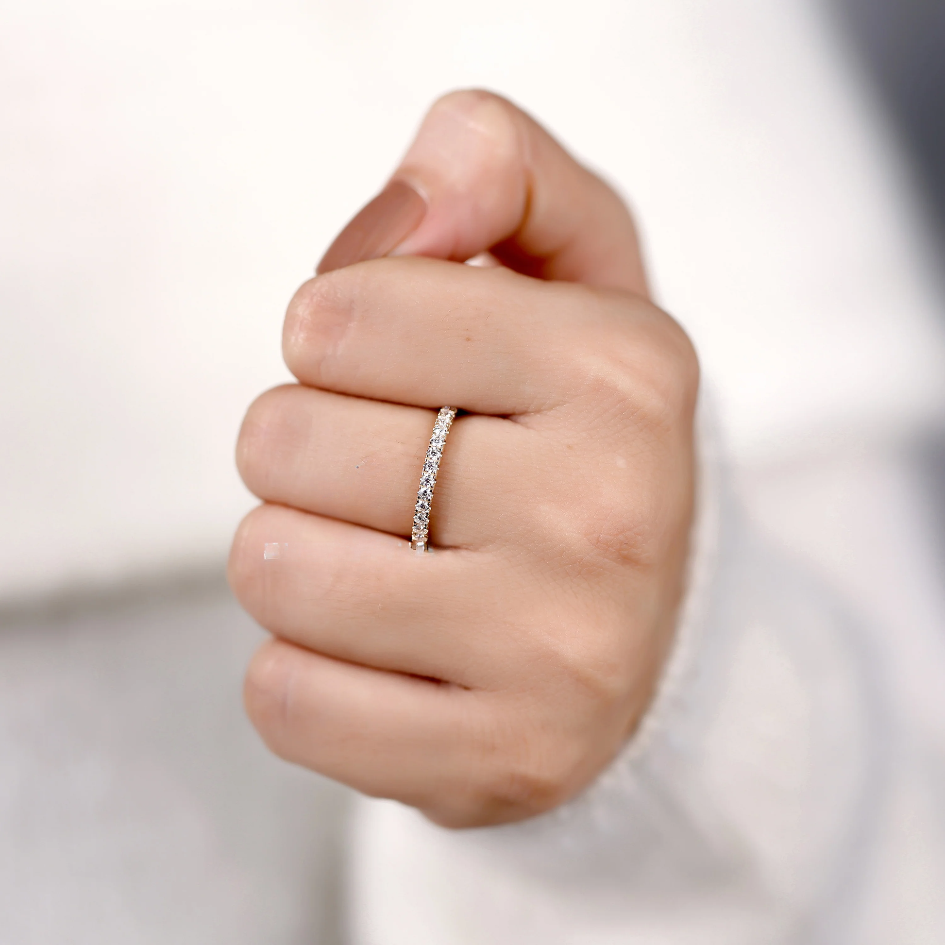 Half Eternity Wedding Band with Round Brilliant Lab Grown Diamonds