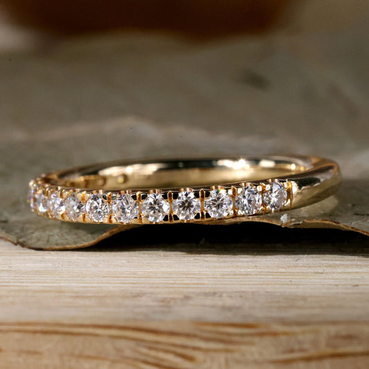 Half Eternity Wedding Band with Round Brilliant Lab Grown Diamonds
