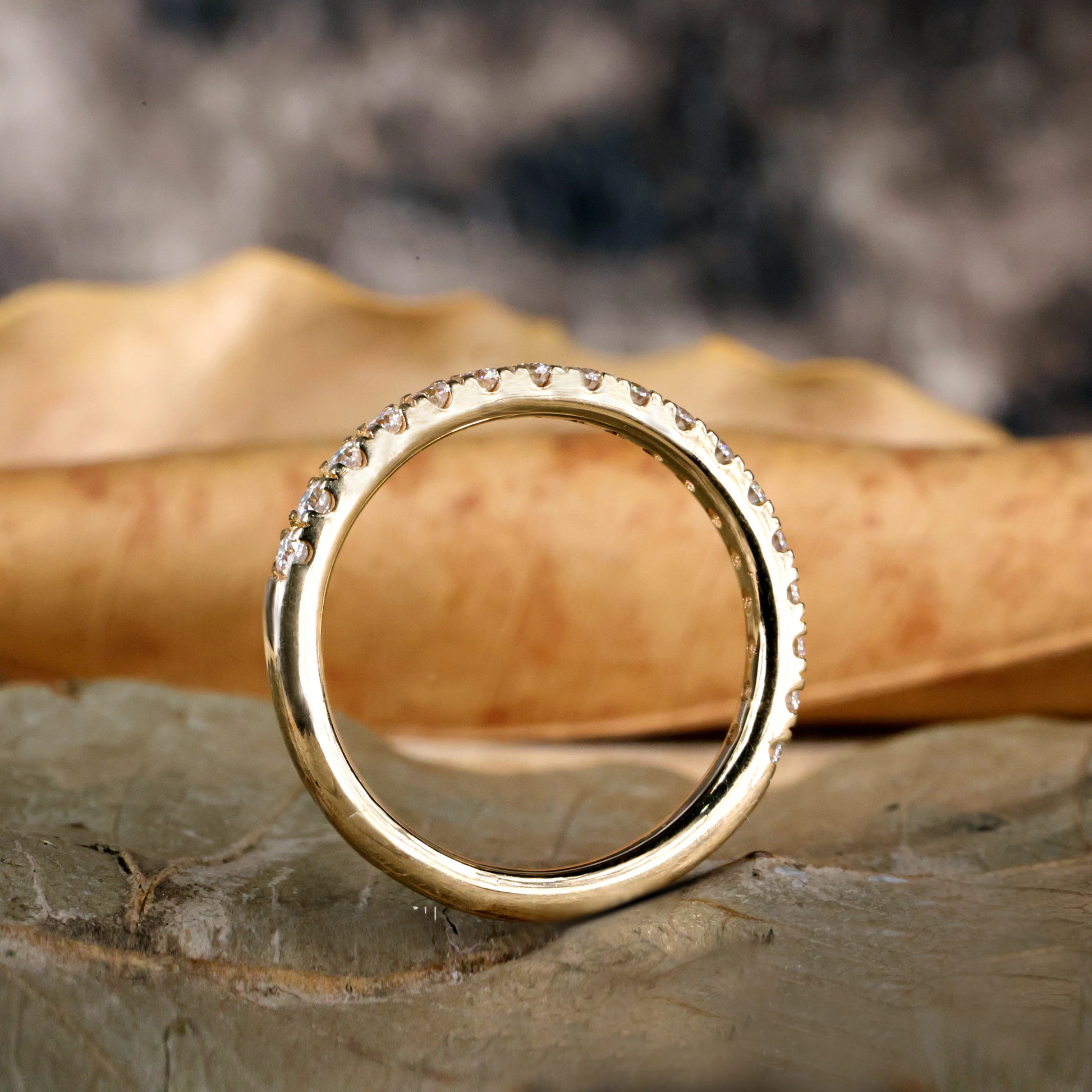 Half Eternity Wedding Band with Round Brilliant Lab Grown Diamonds
