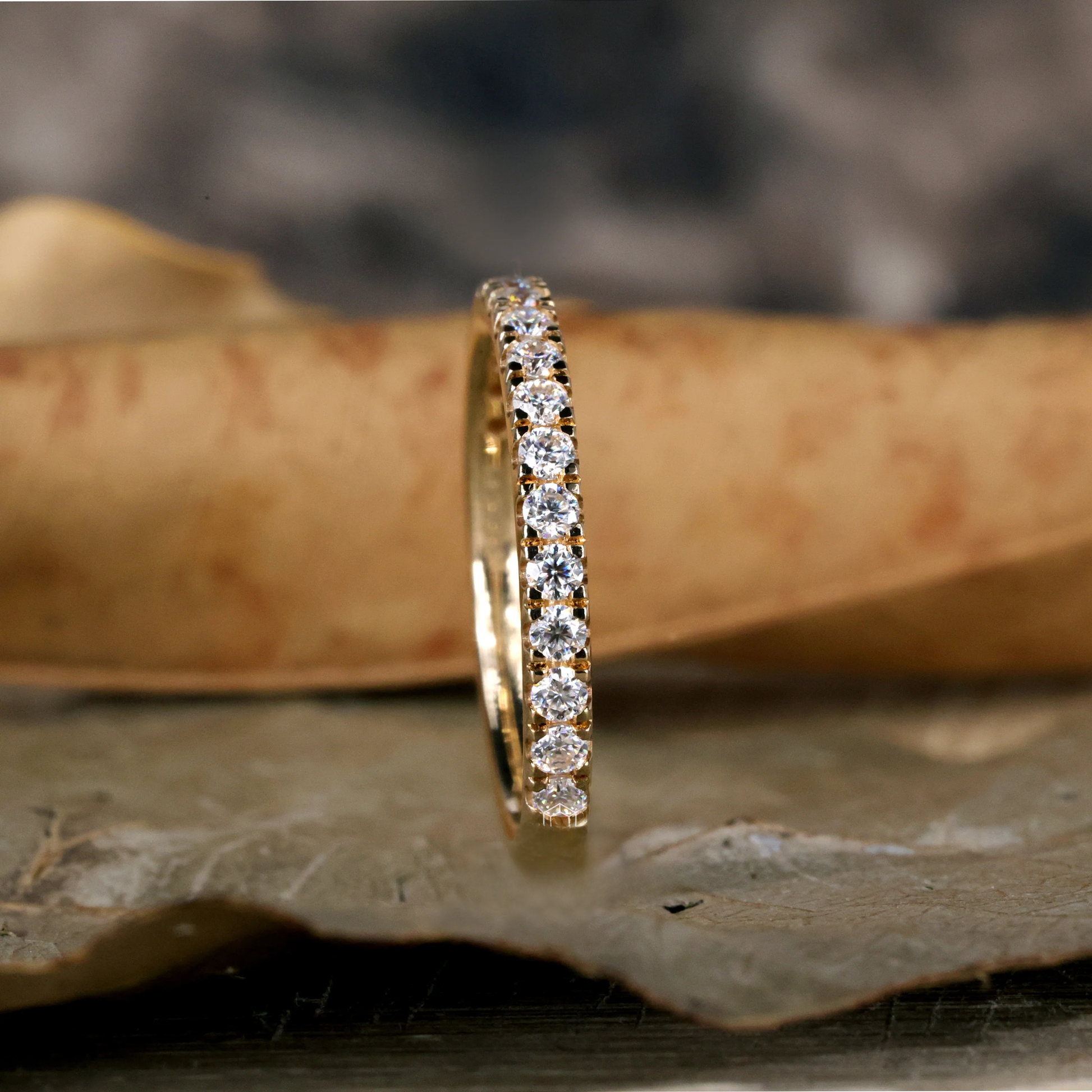Half Eternity Wedding Band with Round Brilliant Lab Grown Diamonds