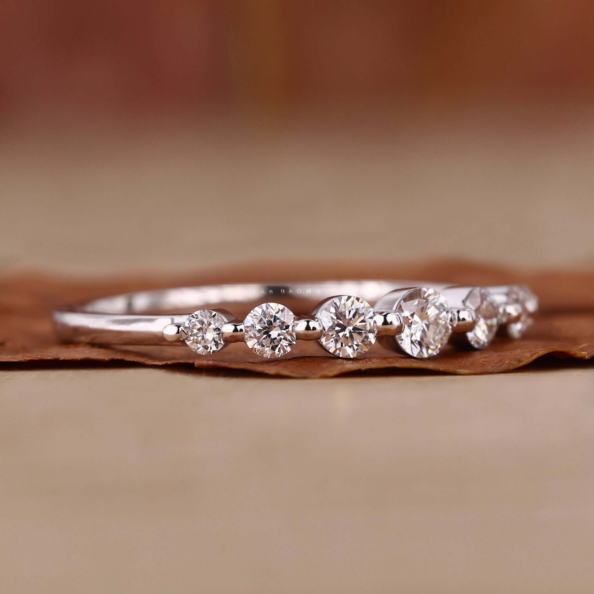 Seven Stone Round Lab Grown Diamond Wedding Band