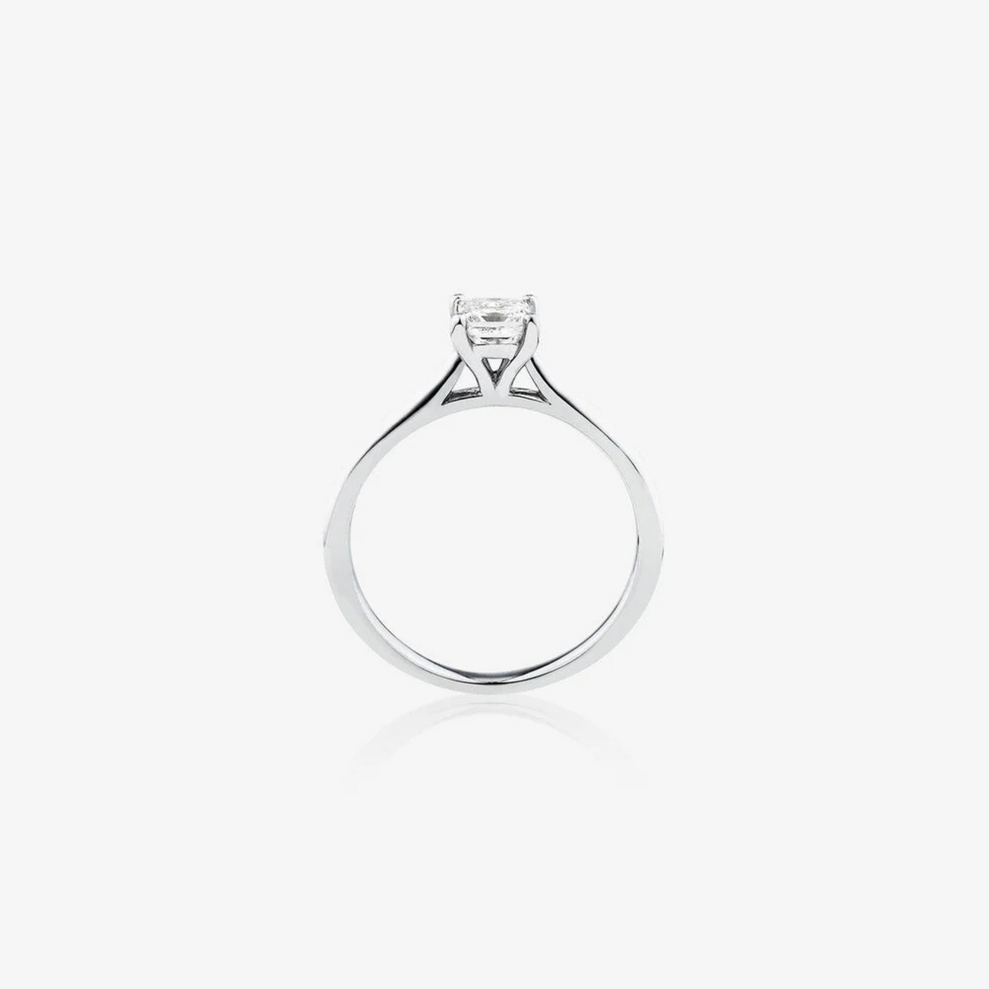 Solitaire Engagement Ring with a 0.50 Carat TW Princess Cut Diamond in 14kt White Gold