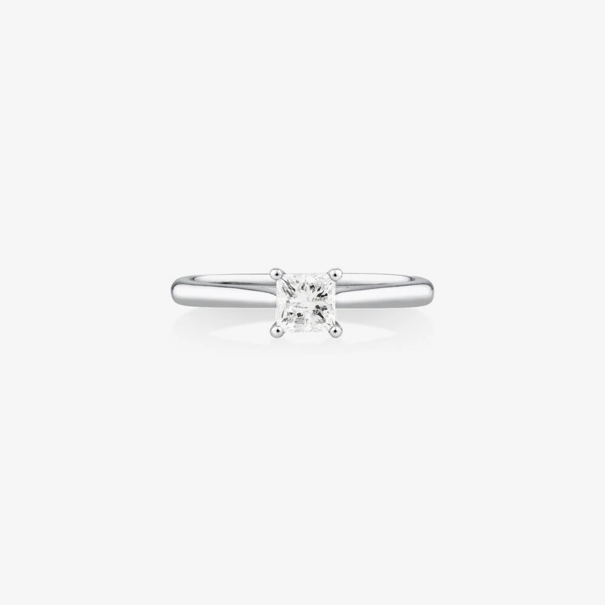 Solitaire Engagement Ring with a 0.50 Carat TW Princess Cut Diamond in 14kt White Gold