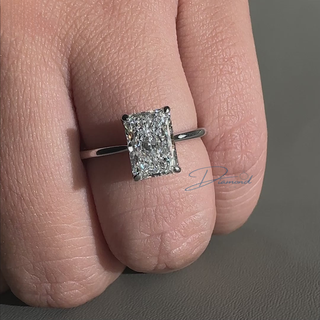 Solitaire Radiant Cut Diamond Engagement Ring