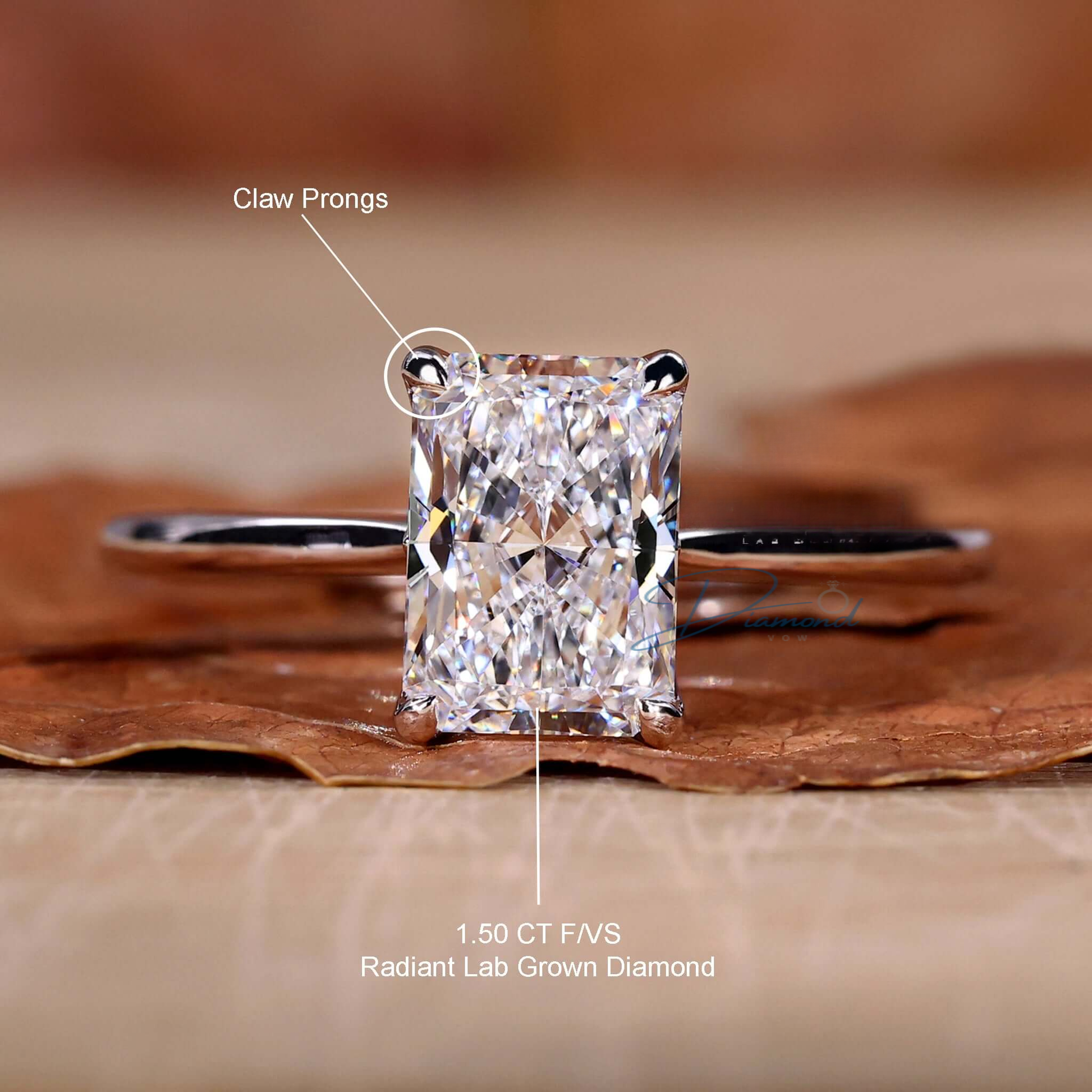 Solitaire Radiant Cut Diamond Engagement Ring