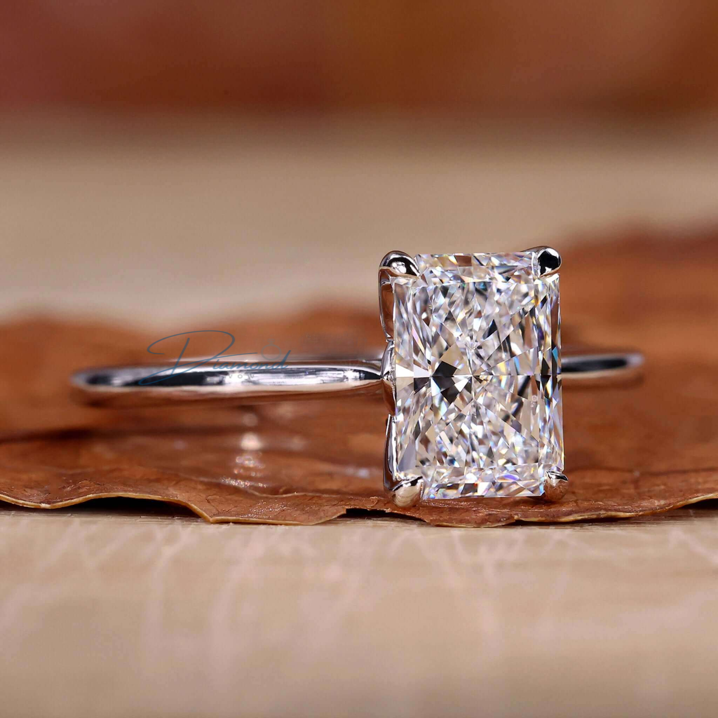 Solitaire Radiant Cut Diamond Engagement Ring