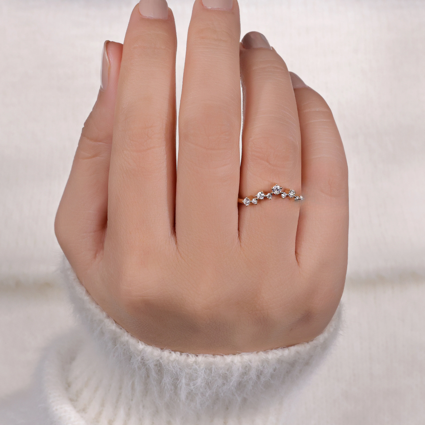 Tiara Wedding Band, Round Lab Created Diamond Wedding Band