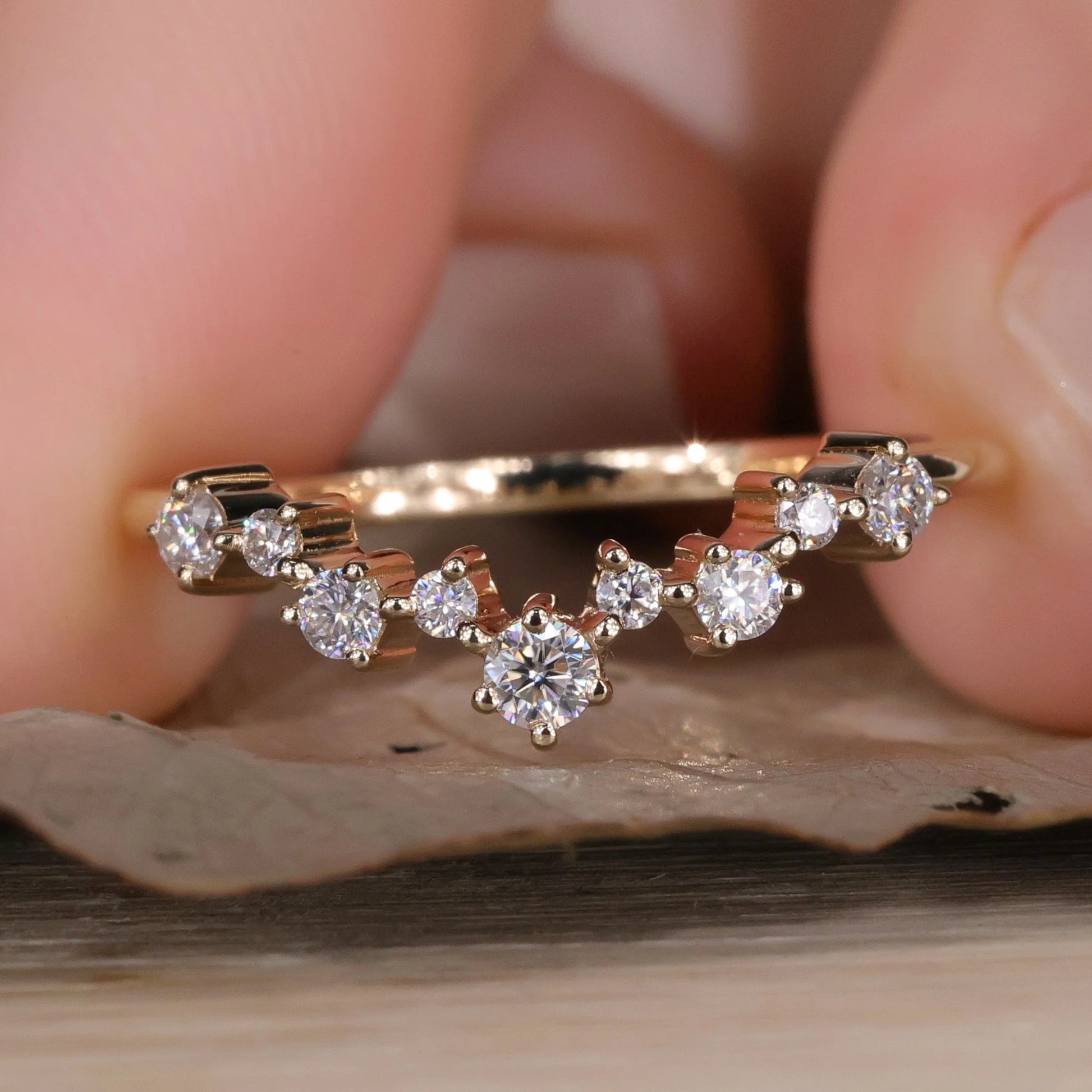 Tiara Wedding Band, Round Lab Created Diamond Wedding Band