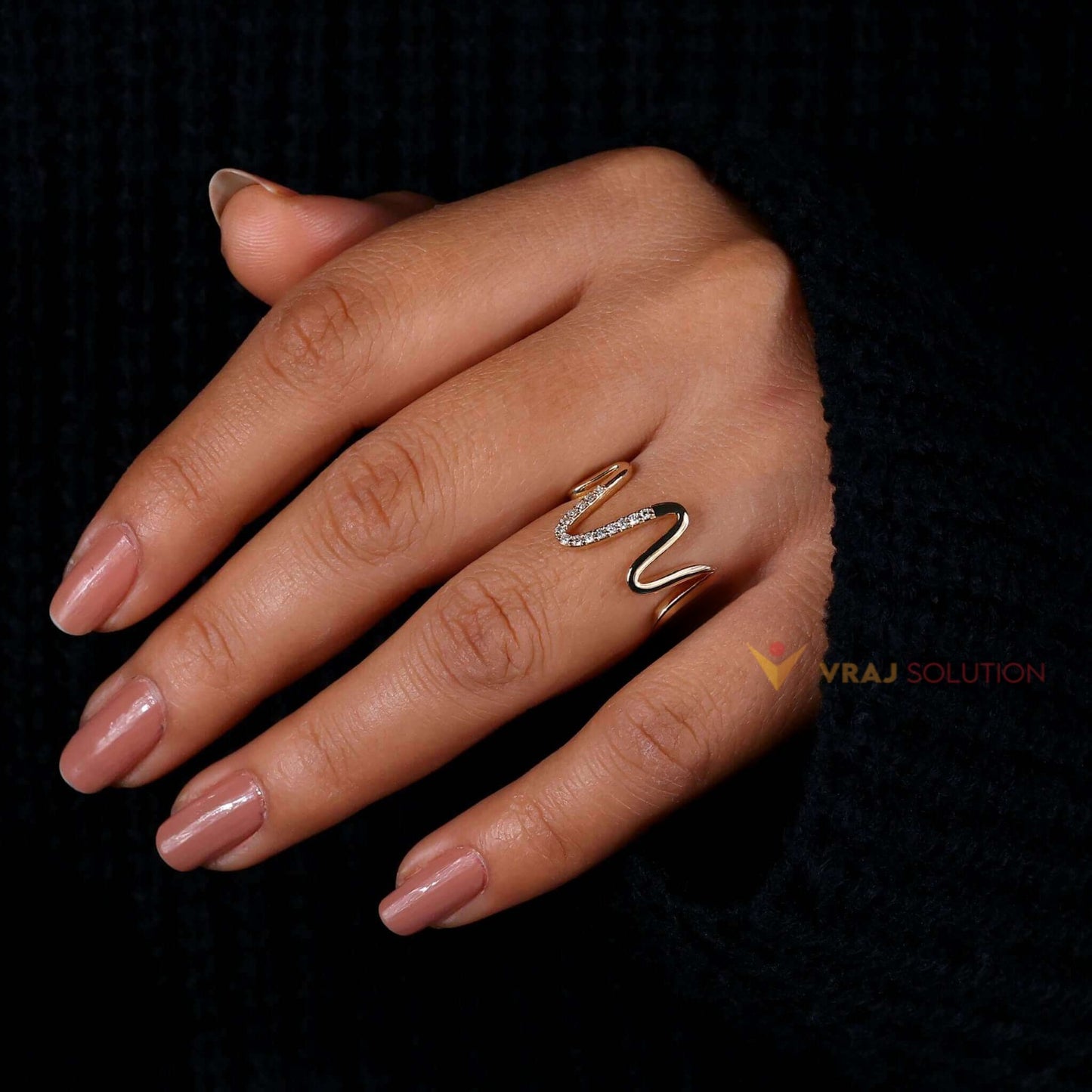 Heart Beat Style Ring With Round Lab Grown Diamonds