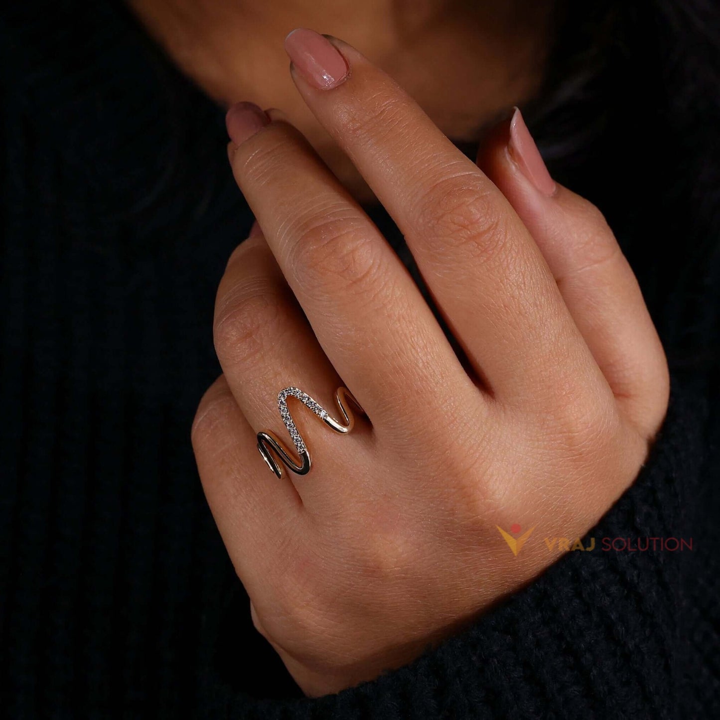 Heart Beat Style Ring With Round Lab Grown Diamonds