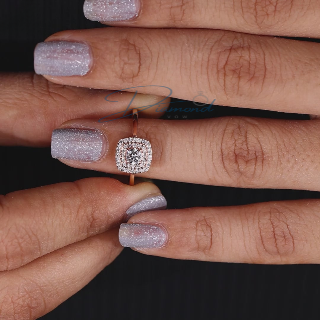 Double Halo Engagement Ring Double The Dazzle