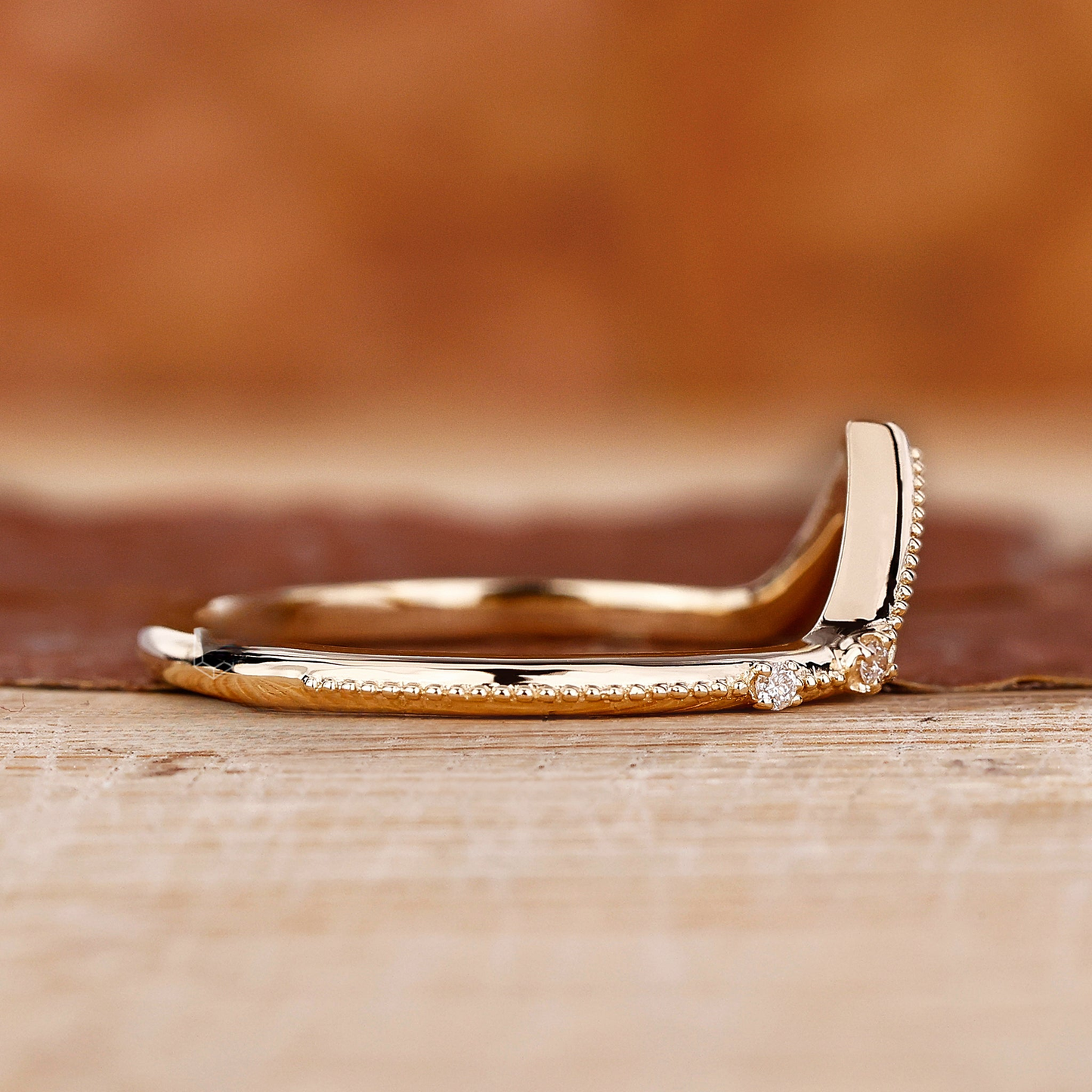 Curved Wedding Band Yellow Gold
