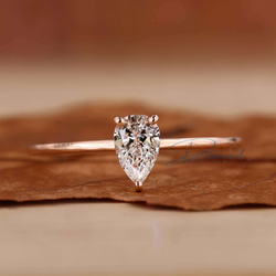 Pear Shaped Lab Grown Diamond Engagement Ring for Women