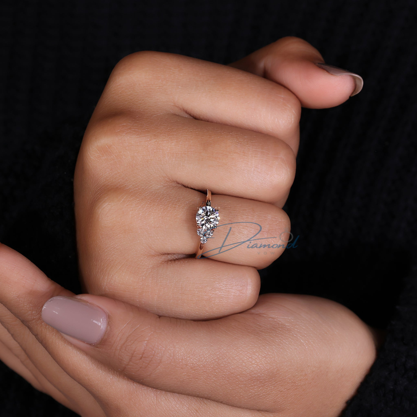 Asymmetrical Ring - Round Brilliant Cut