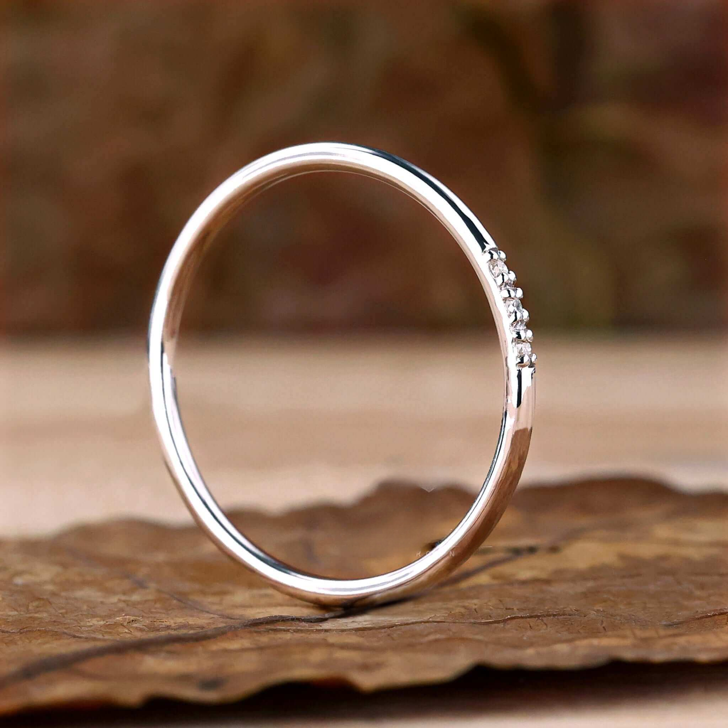 Round Lab Grown Diamond Dainty Wedding Band