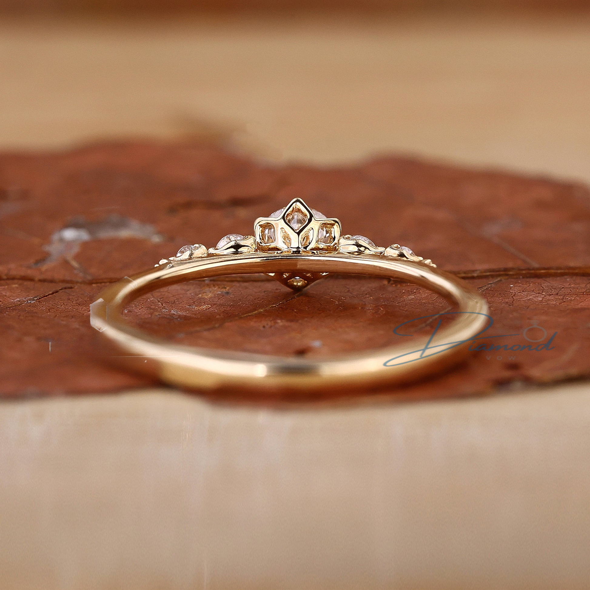 Minimalist Engagement Ring, Round Lab Grown Diamond Ring for Women