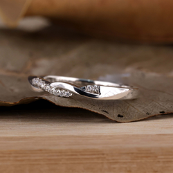 Round Diamond Wedding Band, Lab Grown Diamonds Pave Half Eternity Band