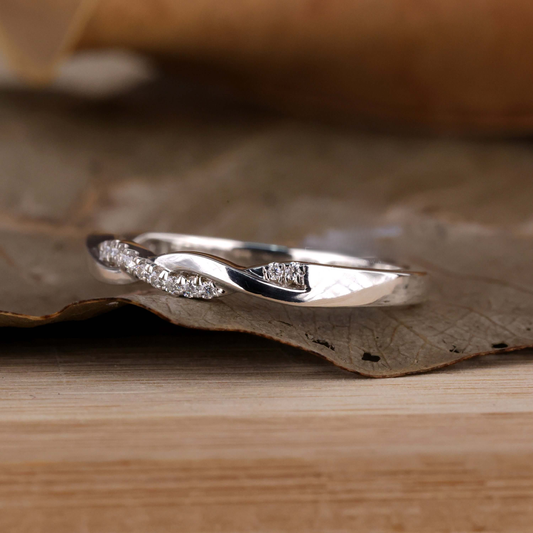 Round Diamond Wedding Band, Lab Grown Diamonds Pave Half Eternity Band