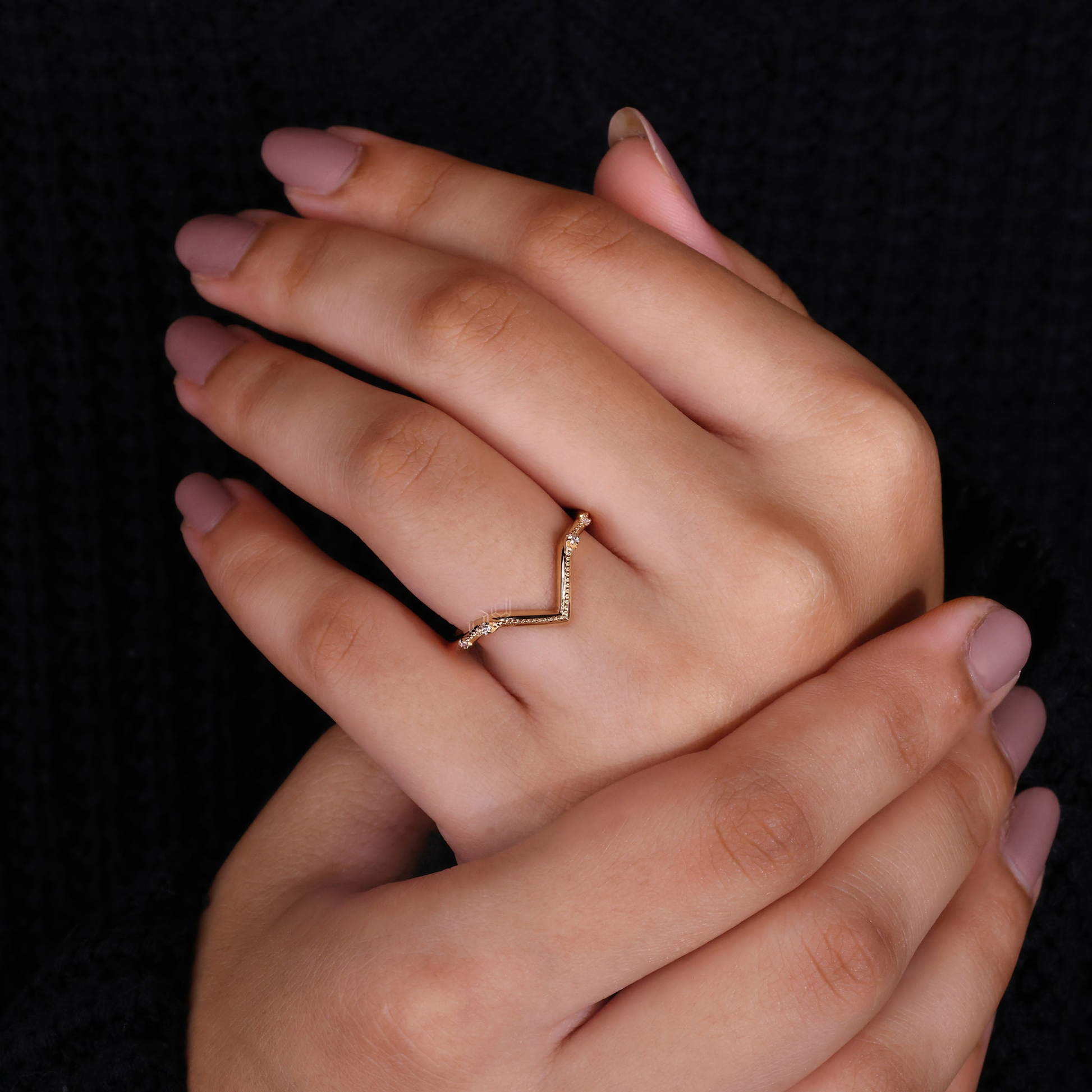 Curved Wedding Band Yellow Gold