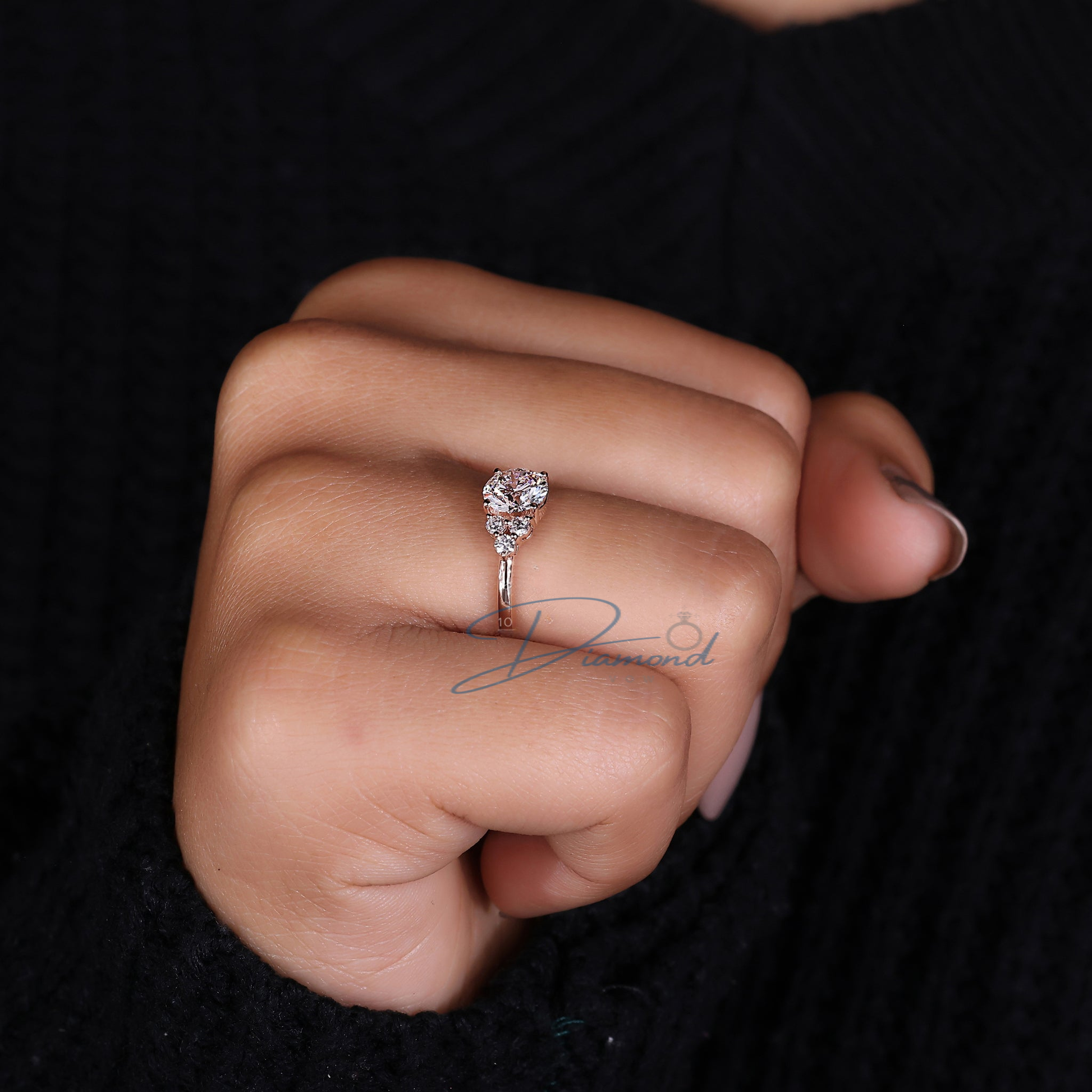 Asymmetrical Ring - Round Brilliant Cut