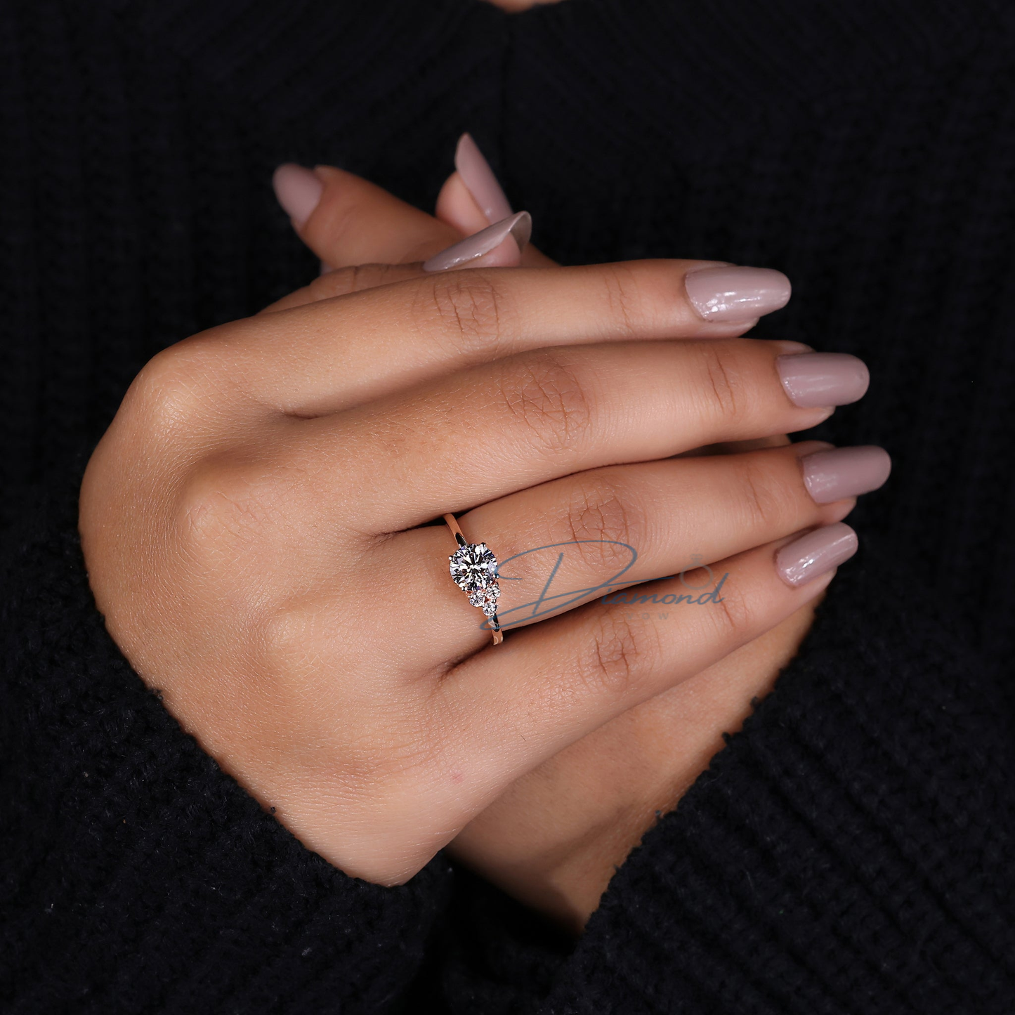 Asymmetrical Ring - Round Brilliant Cut