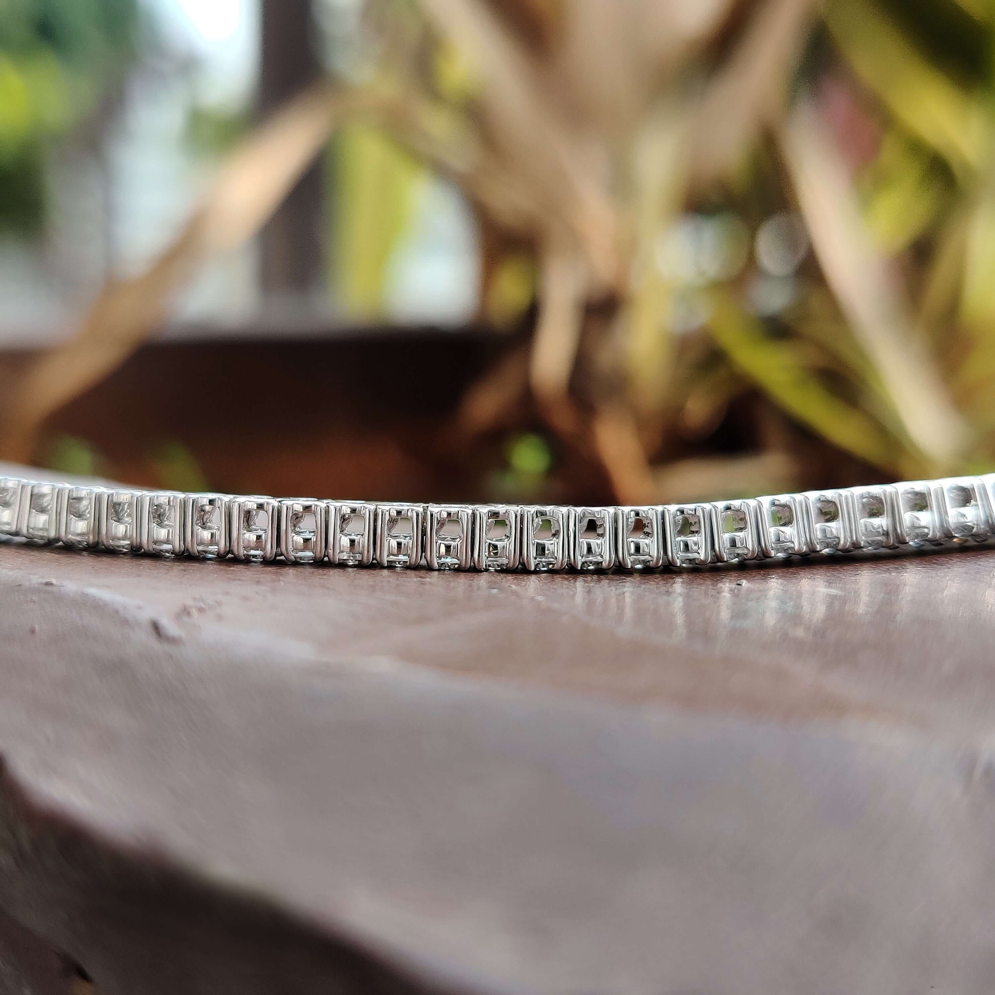 2.50 MM Round Cut Colorless Moissanite Tennis Bracelet