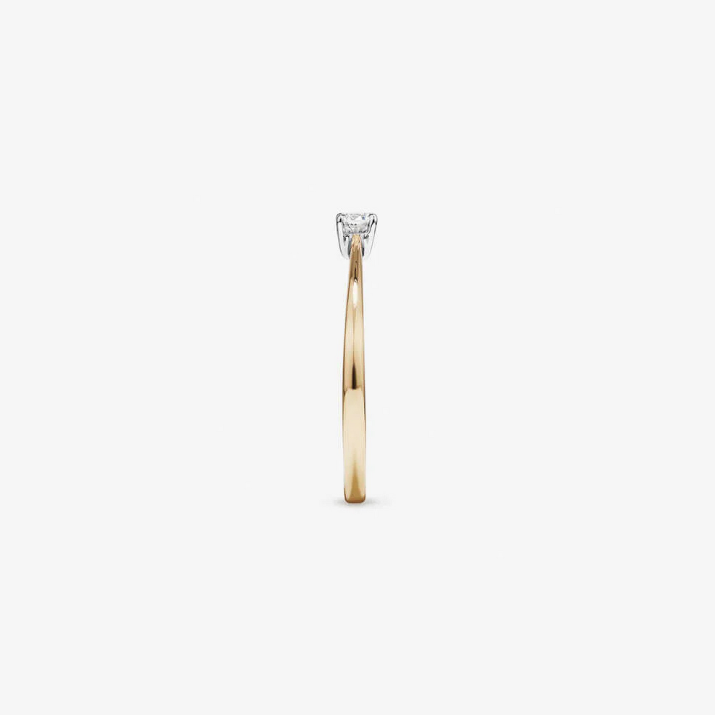 0.10 Carat TW Round Brilliant Cut Diamond Solitaire Promise Ring in 14kt Yellow and White Gold