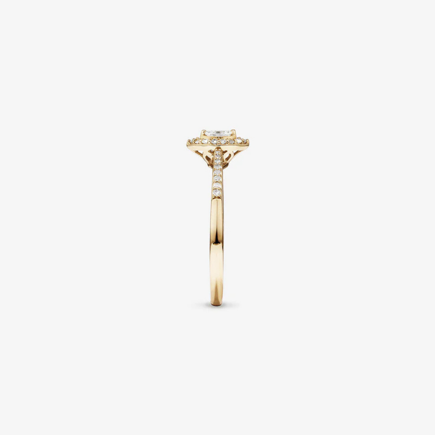 0.20 Carat TW Marquise Cut Diamond Halo Promise Ring in 14kt Yellow Gold