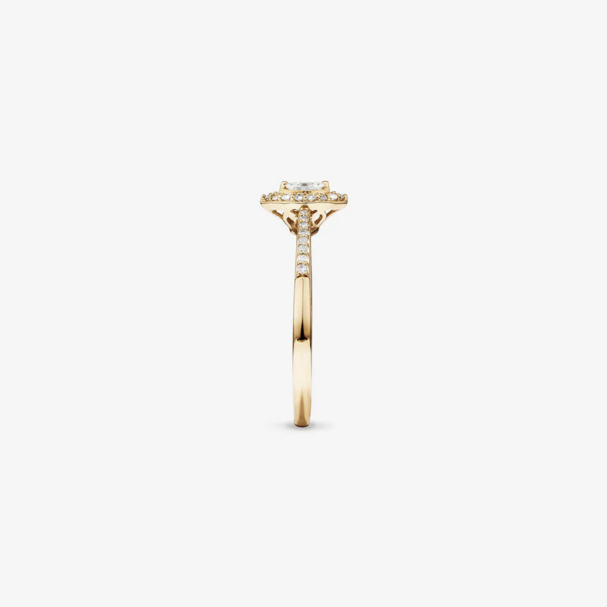0.20 Carat TW Marquise Cut Diamond Halo Promise Ring in 14kt Yellow Gold