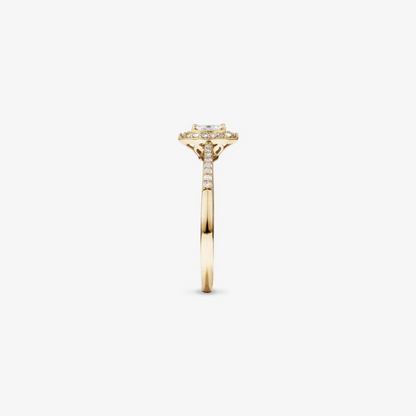 0.20 Carat TW Marquise Cut Diamond Halo Promise Ring in 14kt Yellow Gold