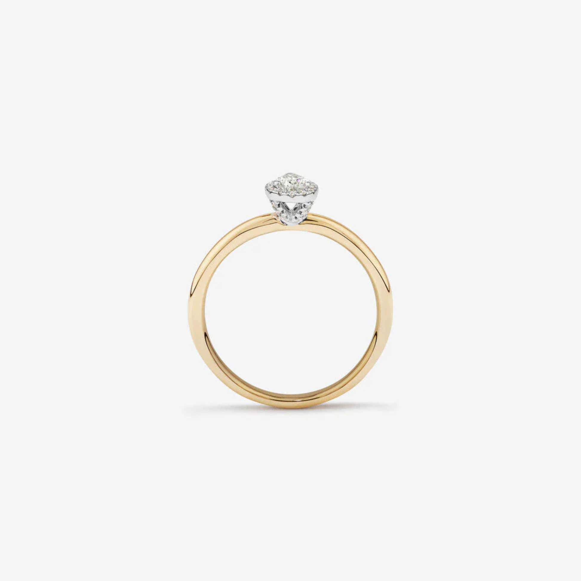 0.31 Carat TW Pear Cut Diamond Halo Engagement Ring in 14kt Yellow and White Gold