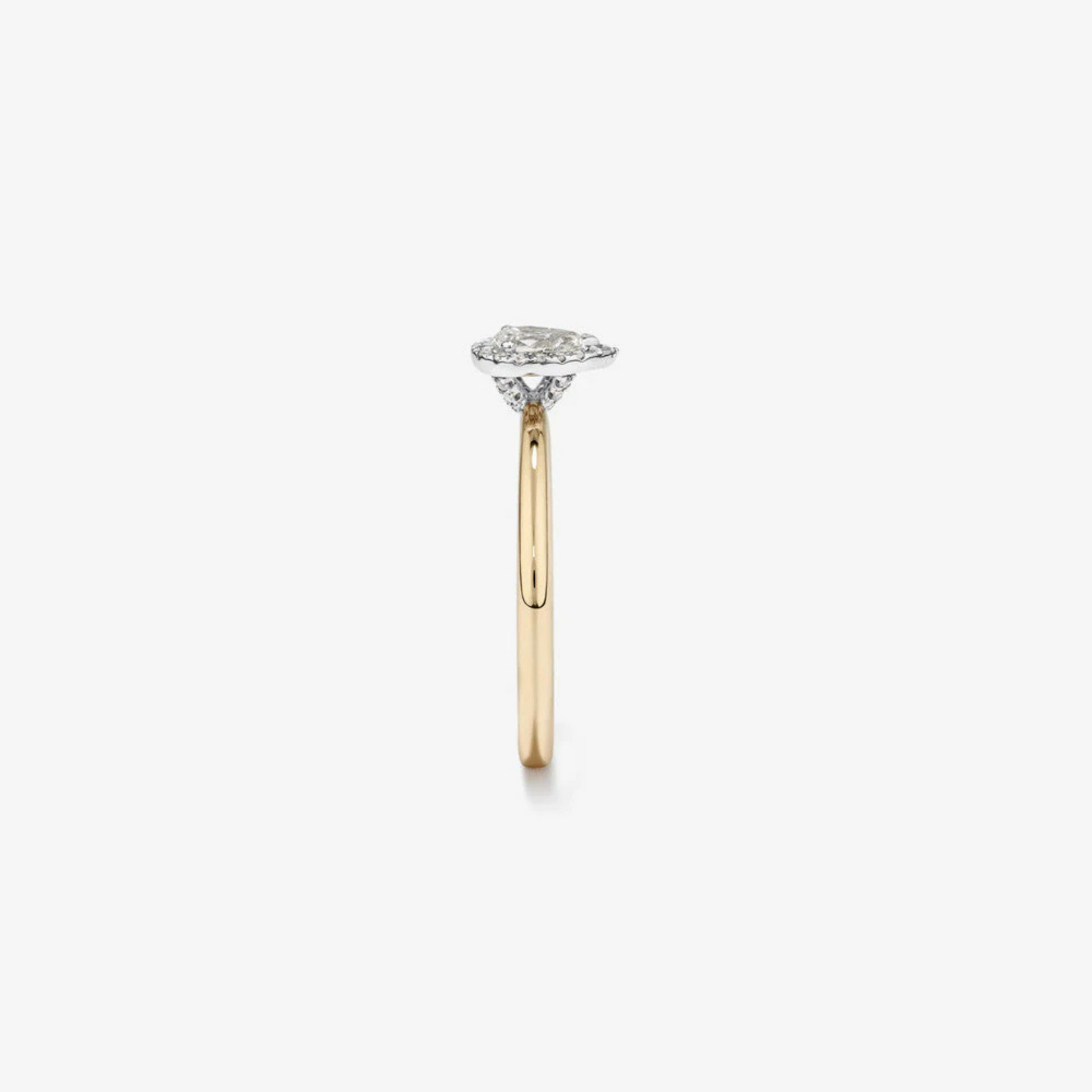0.31 Carat TW Pear Cut Diamond Halo Engagement Ring in 14kt Yellow and White Gold